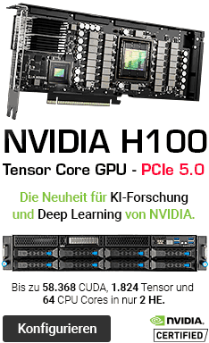 ASUS ESC4000A-E10 GPU Server mit NVIDIA H100 Tensor Core GPU